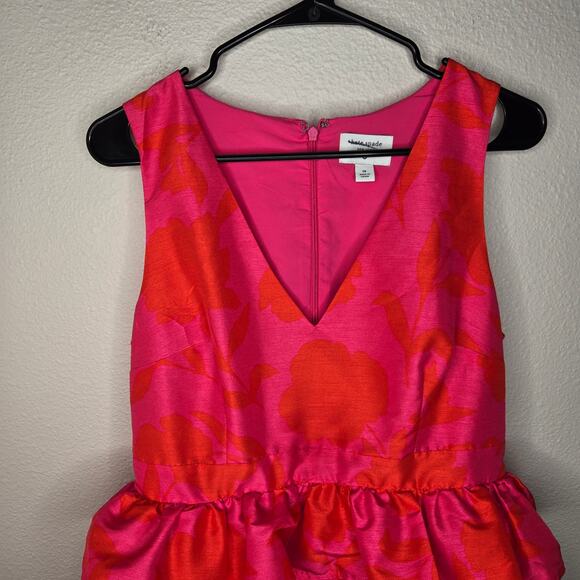 KATE SPADE TARGET Sleeveless Classic Rose Peplum Midi Dress Hot Pink Size 10 - Picture 6 of 8
